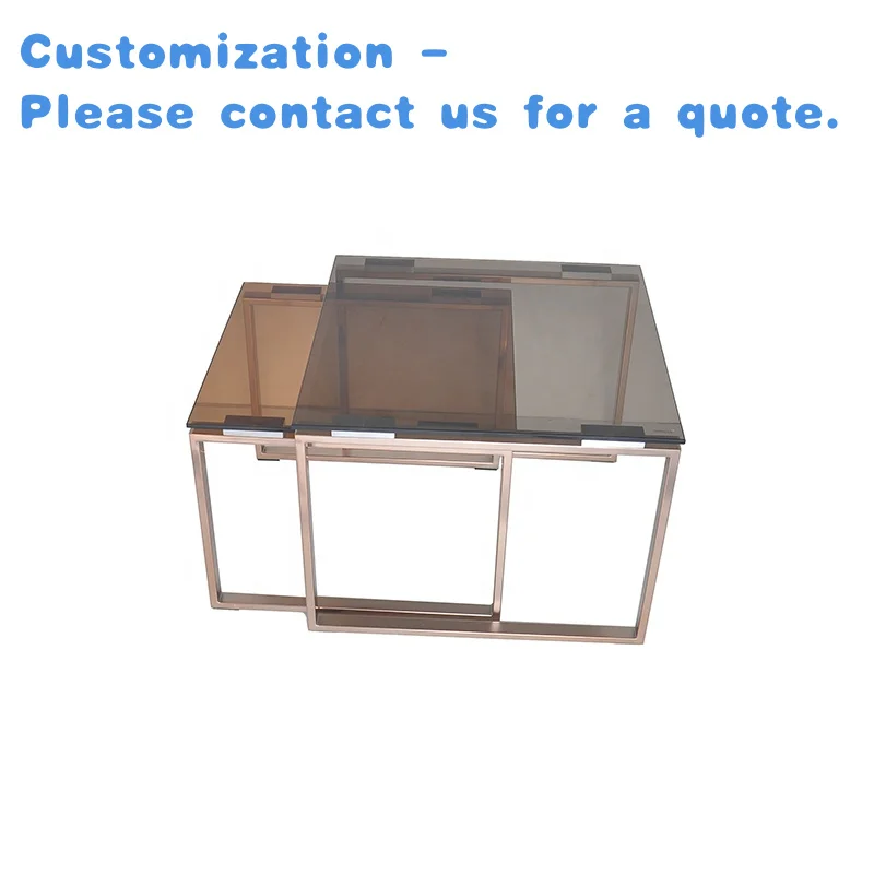 custom.2023 New Design Furniture Unique Coffee Table Sets with Cranberry Glass Marble Table Top
