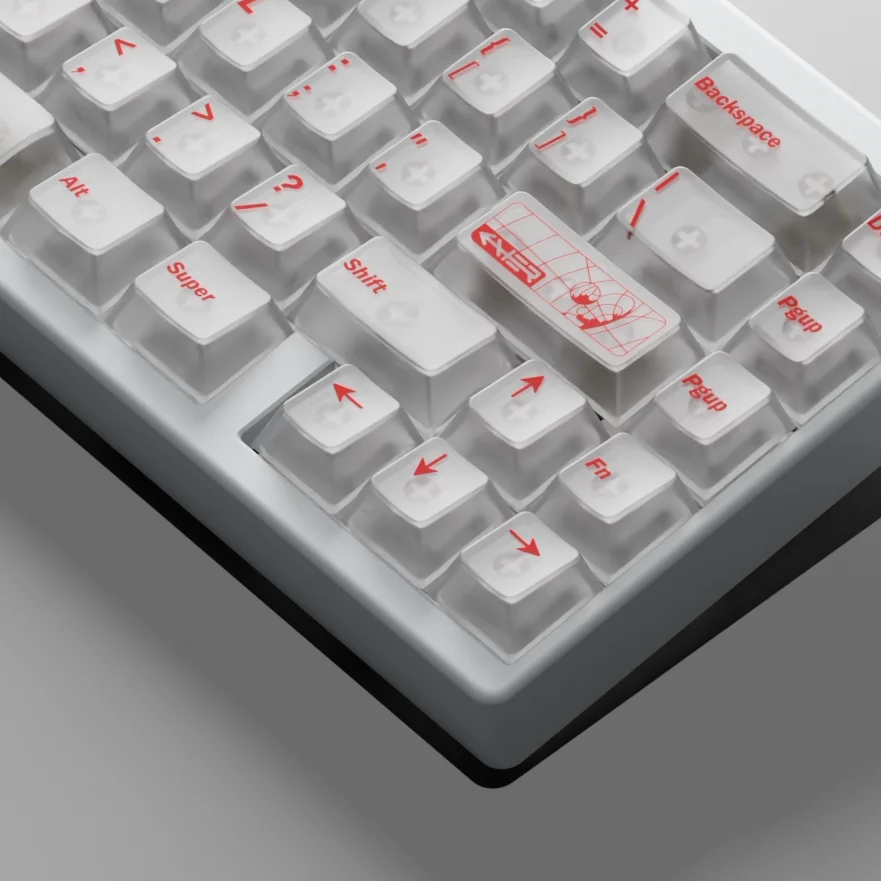 Fog transparent keycap white ventilation five sides Fog transparent original height red black suitable