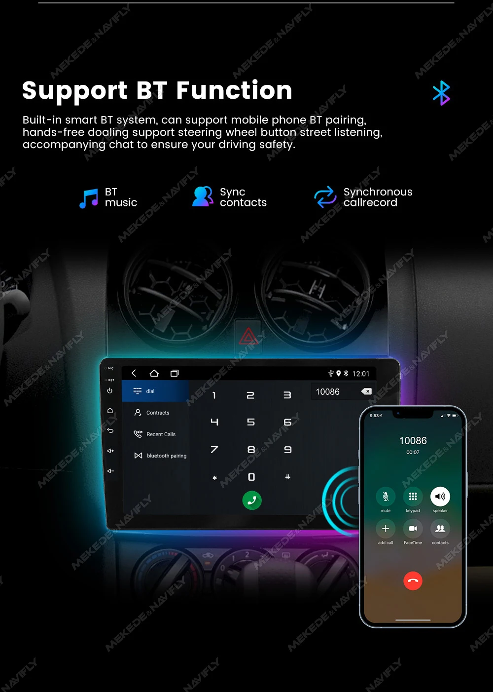 MEKEDE 9''Android Bildschirm Auto Radio für Seat Leon 2 MK2 2005-2012 Multimedia Player Drahtlose Carplay Auto GPS Navigation Stereo – Detail 12