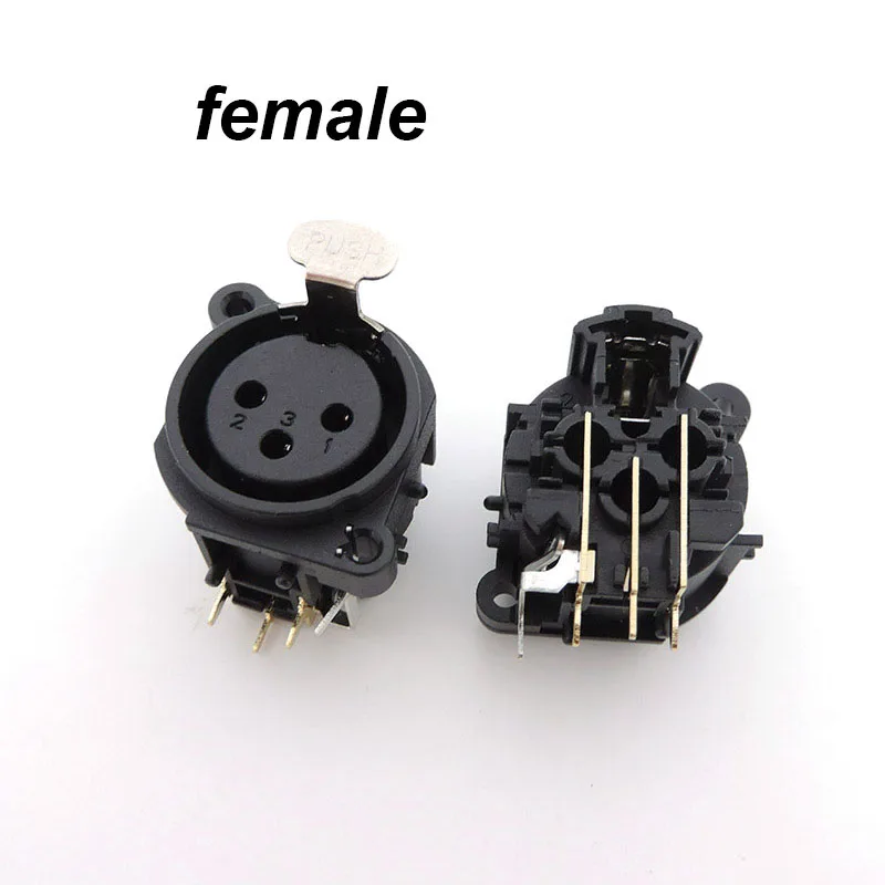 3Pin XLR Male Female Audio Panel Mount Chassis Connector 3 Poles XLR power Plug Socket Microphone Speaker Soldering Adapter L1