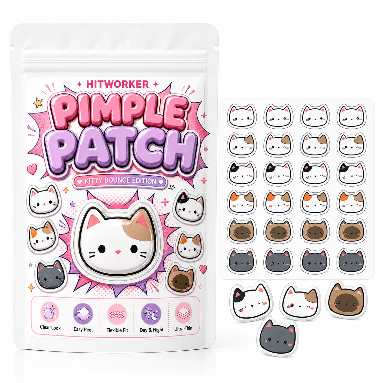 120PCS Pimple Cover Patches, Clear-Look Hydrocolloid Beauty Patches For Day And Night Use, Easy Peel Spot Cover