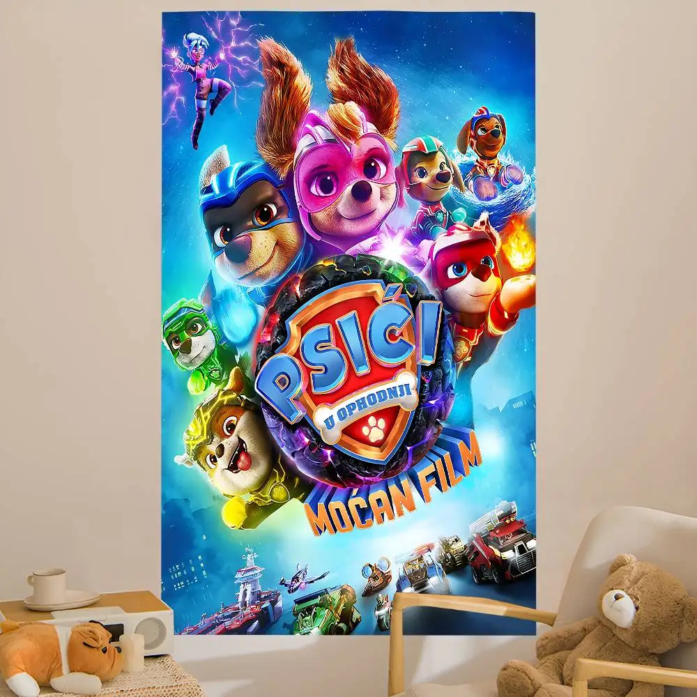 P-Paws cartoon Patrols Hippie Wall Hanging Tapestries Art Science Fiction Room Home Decor Kawaii Room Decor