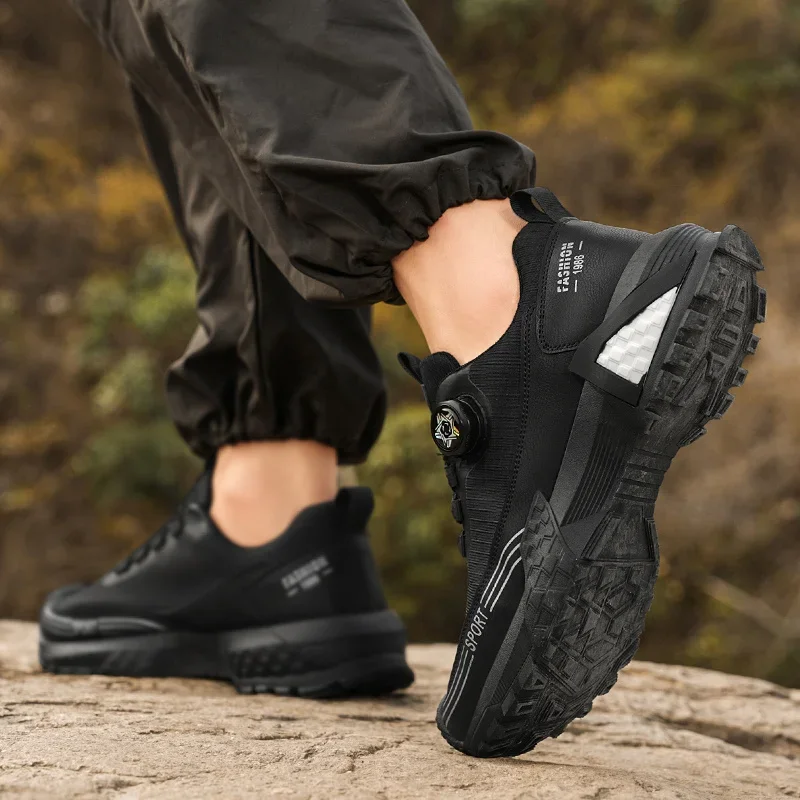 

Трекинговая обувь для скалолазания с вращающейся пряжкой, мужская уличная походная обувь с дышащей сеткой, Нескользящая прогулочная обувь для кемпинга, спортивная дорожная обувь
