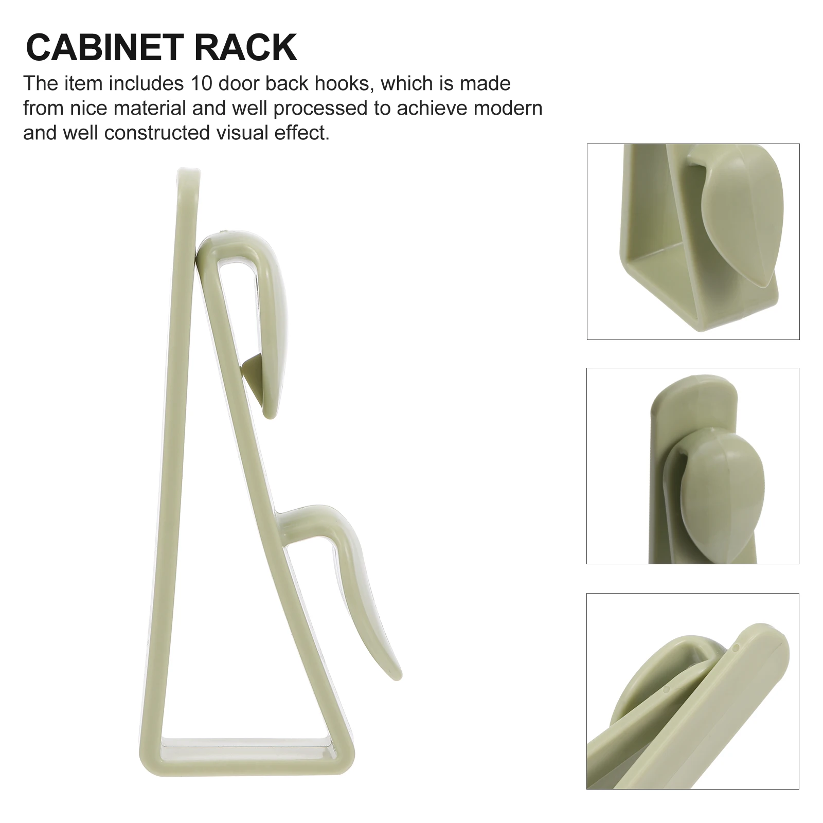 

10pcs Hooks Plastic Kitchen Bedroom Door Back Hook Door Back Cabinet Punch-Free Hook Rack Punch Free Sundry Storage