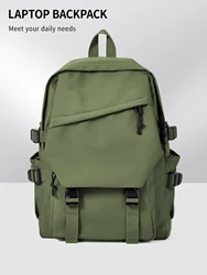 Solid Color Shoulder Backpack Bag for Boys Girls Nylon School Knapsack Korean Bookbag Teen Sports College Laptop Travel Backpack