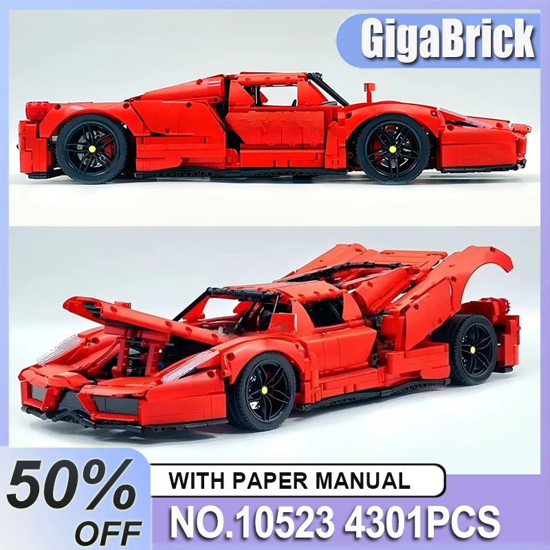 KBOX 10523 technische sportwagen bouwstenen gepersonaliseerde snelle snelheid racen baksteen puzzel montage speelgoed kerstcadeau voor kinderen