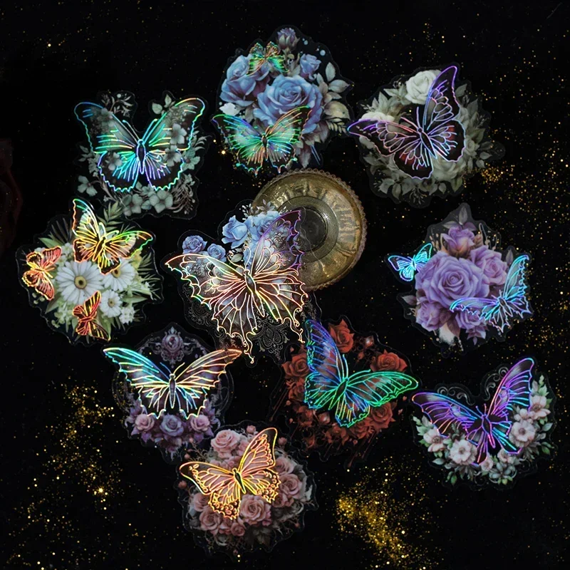 10 قطعة لوازم الحيوانات الأليفة ملصق خلفية ليلة فراشة كتيب المواد أعواد تزيين سجل القصاصات قطع 161*96 مللي متر #2