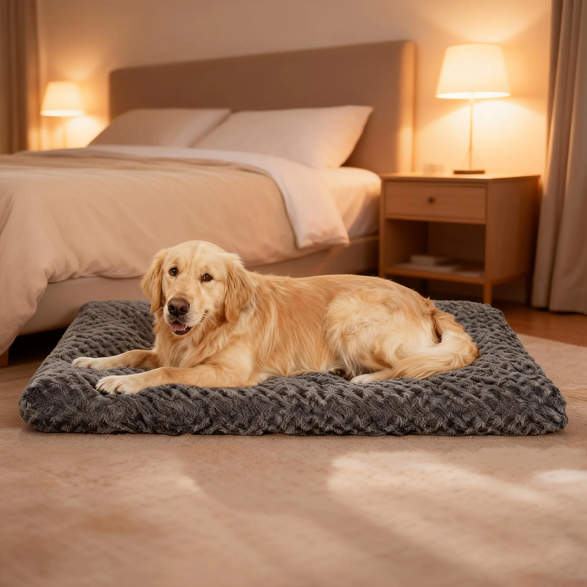 

Cat & Dog Bed and Crate Pad - Machine Washable Soft Cushioned Bedding Suitable for Dog Breeds (Small, Medium,) & Cats - Cozy Indoor Crate Pad with Cover