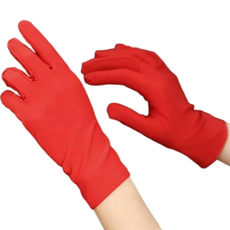 39BD 2pcs Refined Accessory Gloves Deluxe Jewelry Gloves Washable Driving Gloves for Elevating Professional