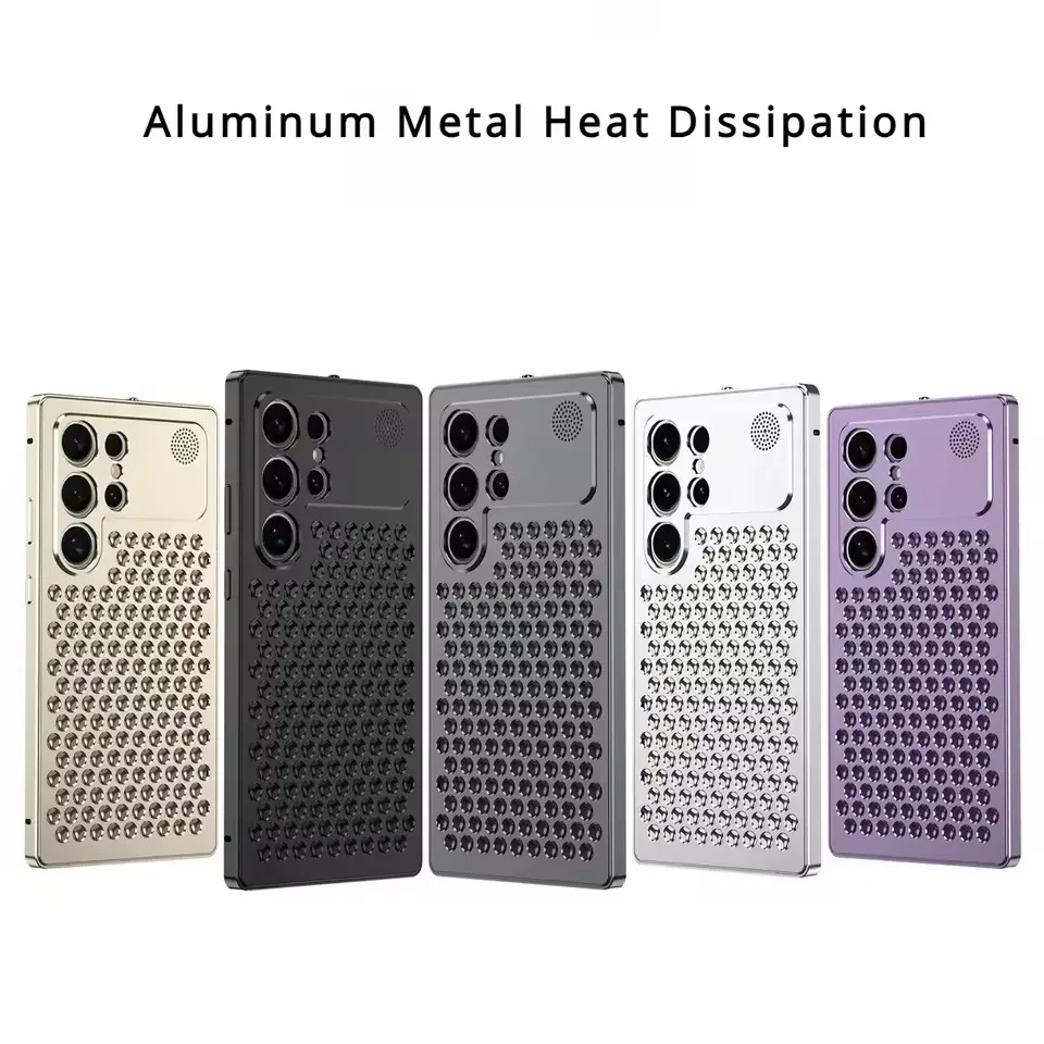 Heat Dissipation Metal Back Phone Cover For Samsung Galaxy S24 S26 S25 Ultra Case Spring Buckle Fragrance Aluminum Alloy Coque