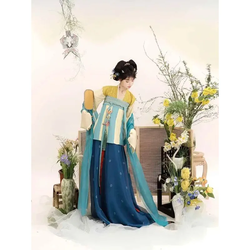 tang-system-hanfu-chest-level-knitted-shirt-one-piece-type-broken-skirt-daily-cos-cosplay-sleeved-over-dress-draped-in-silk