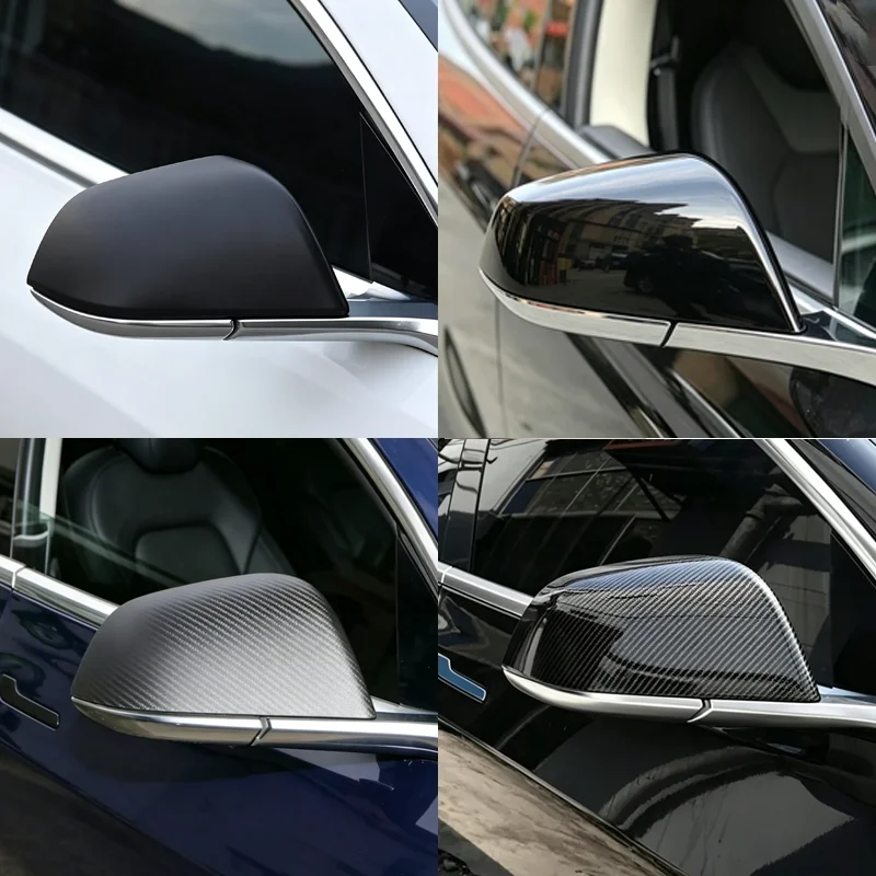 Kohlefaser-Seitenspiegelabdeckung mit Klebestreifen für Tesla Model 3 Highland 2017-2026 Aufklebbare Rückspiegel-Dekorhülle – Detail 6