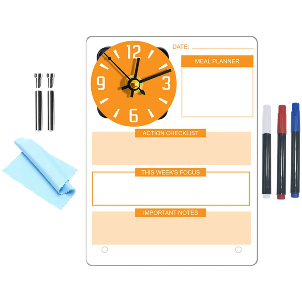 

Acrylic Writing Message Board Dry Erase Table St Whiteboard Clear Memo Desk Desktop DIY Work Clock Planner