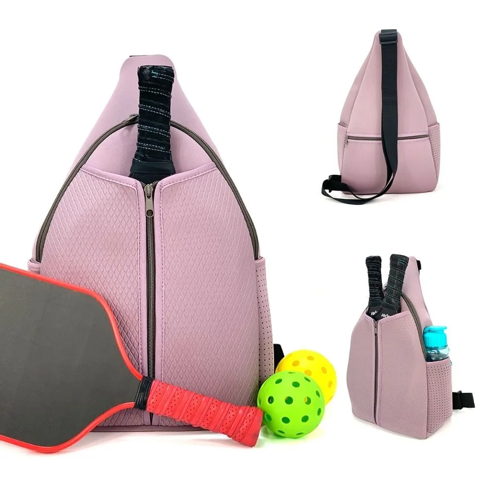 Large Capacity Pickleball Rackets Backpack Holds 2 Rackets Lightweight Pickleball Paddle Sling Bag Breathable