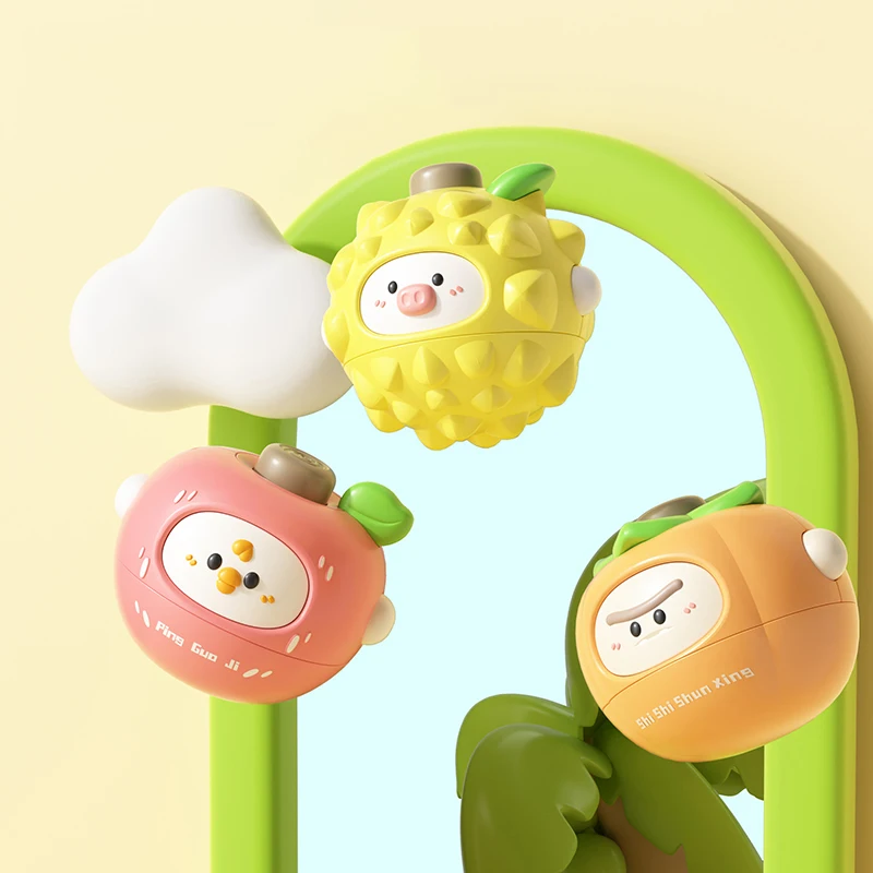 Giocattolo di rotazione della collisione del giroscopio della frutta di simulazione del fumetto, giocattolo interattivo sveglio antistress creativo e divertente per bambini