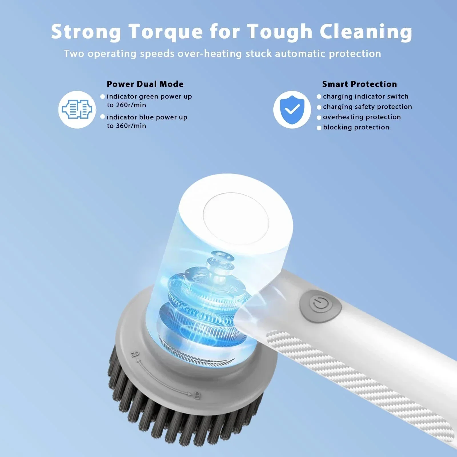 Wireless Electric Cleaning Brush Housework Kitchen Dishwashing Brush Bathtub Tile Professional Cleaning Brush Labor Savin