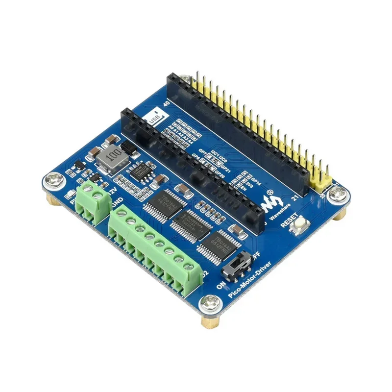 

4-Channel Motor Driver Module Breakout Shield Expander Expansion Board HAT For RPI Raspberry Pi Pico H WH Extension RP2040