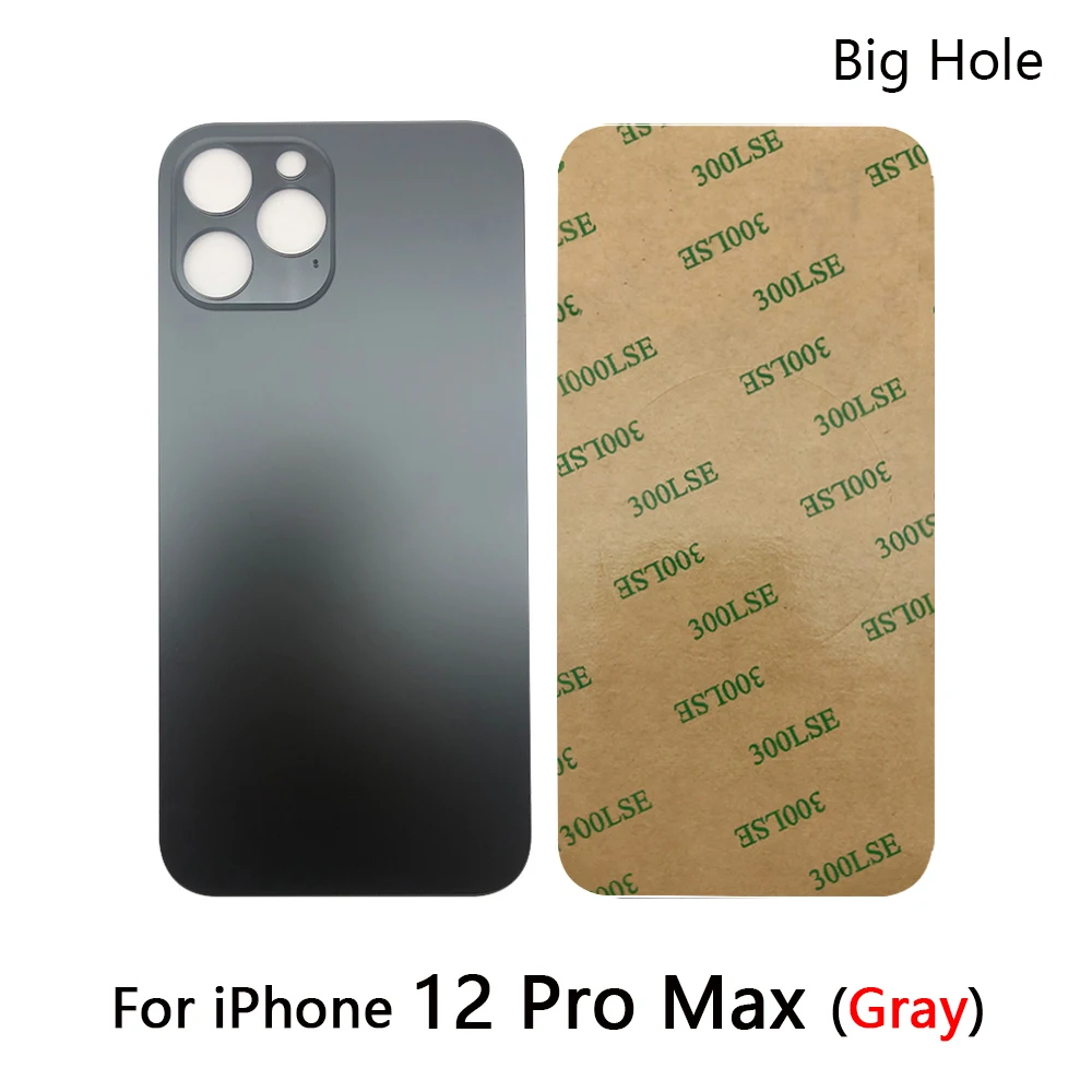 Duża dziura nowa pokrywa baterii tylna szklana tylna obudowa zamiennik dla iPhone 12 Pro Max z klejem