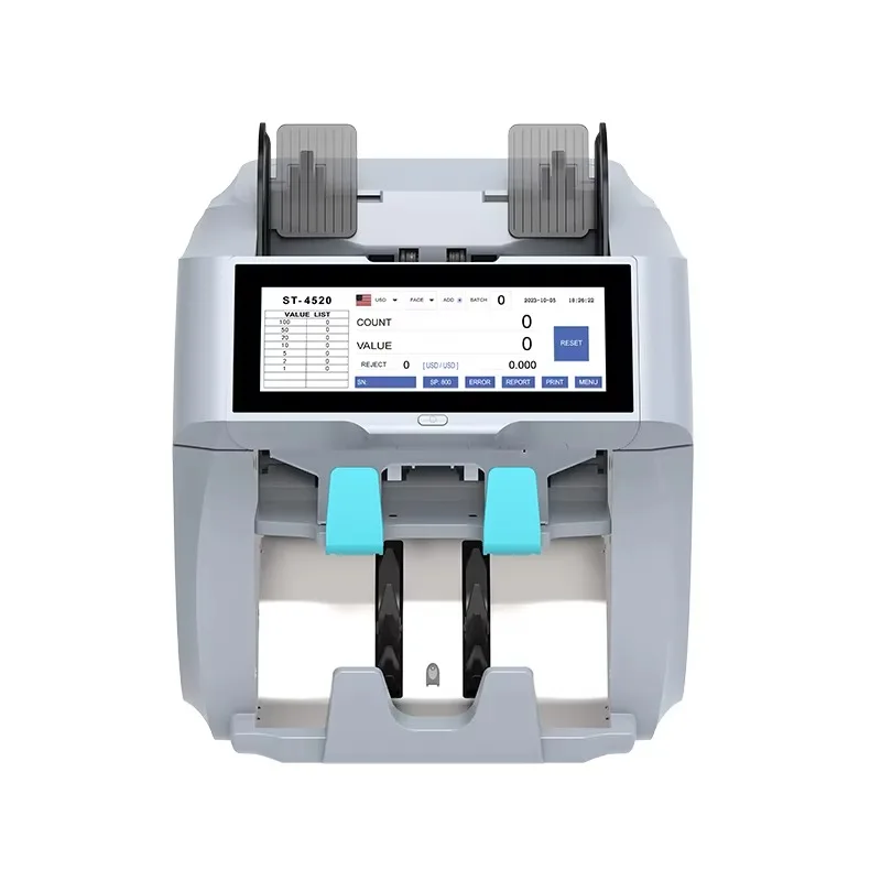 Two Pocket Two CIS Mixed Value Bill Banknote Money Cash Counting Machine Efficient Currency Counter and Sorter