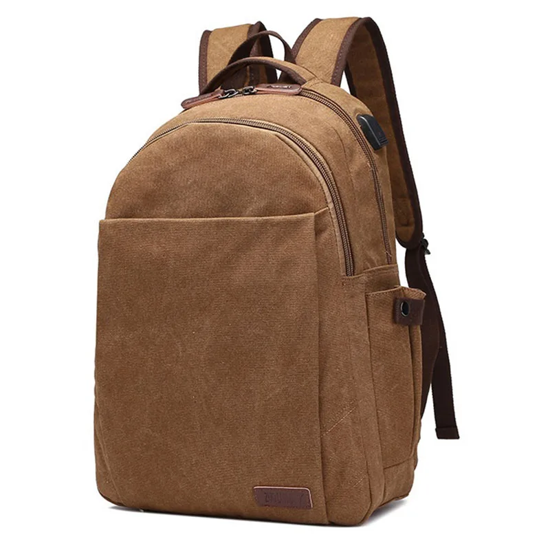 

Mochila De Viaje USB Charge Canvas Backpack Notebook Computer Bag Men Laptop Backpack College Student Bag for Teenagers Rucksack