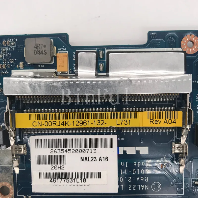 CN-00RJ4K Dell Precision M4500 노트북 마더보드, 전체 테스트 완료, NAL22 LA-5573P QM57 N10P-GLM-A3, 00RJ4K 0RJ4K, 1GB 100%