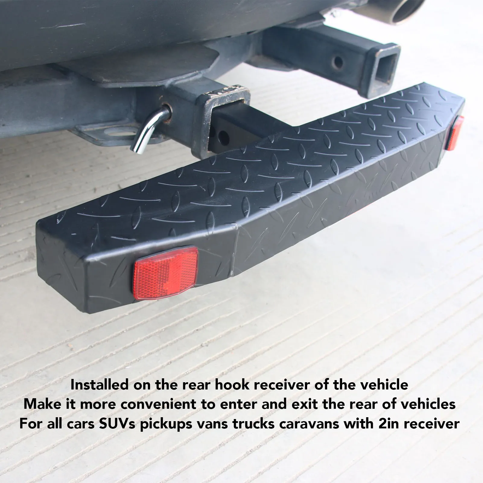 

Hitch Step Hitch Step 600lbs Maximum Load 2in Receiver Hitch Step with 5/8in Pin Reflective Stripe for Car SUV Pickup Truck RV