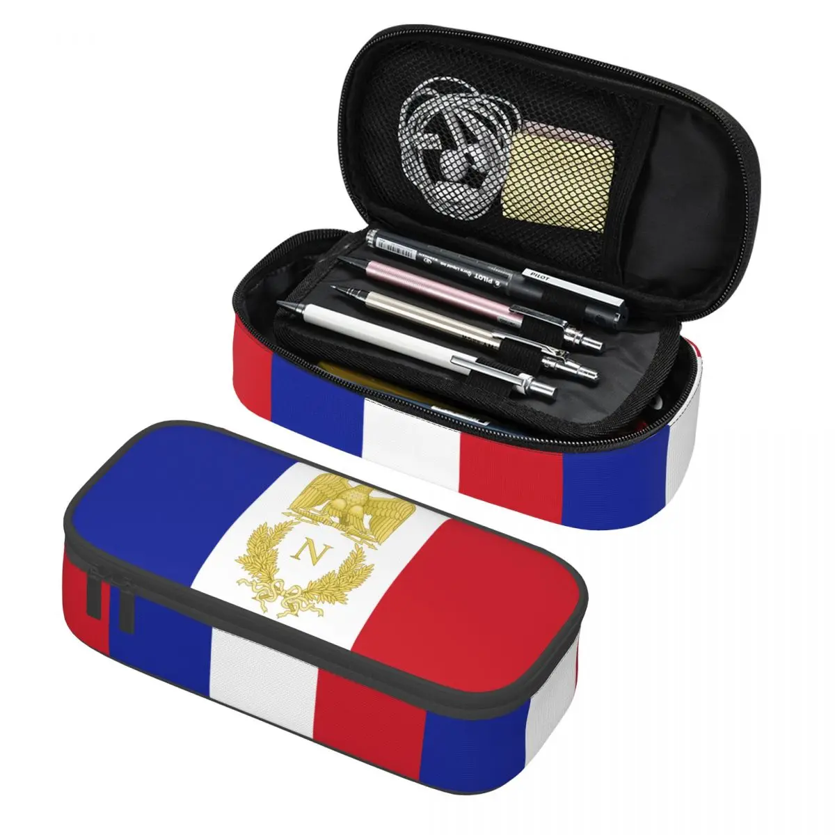 Custom Cute Emblem Of Napoleon Bonaparte Pencil Cases for France French Empire Eagle Large Capacity Pen Box Bag Stationery