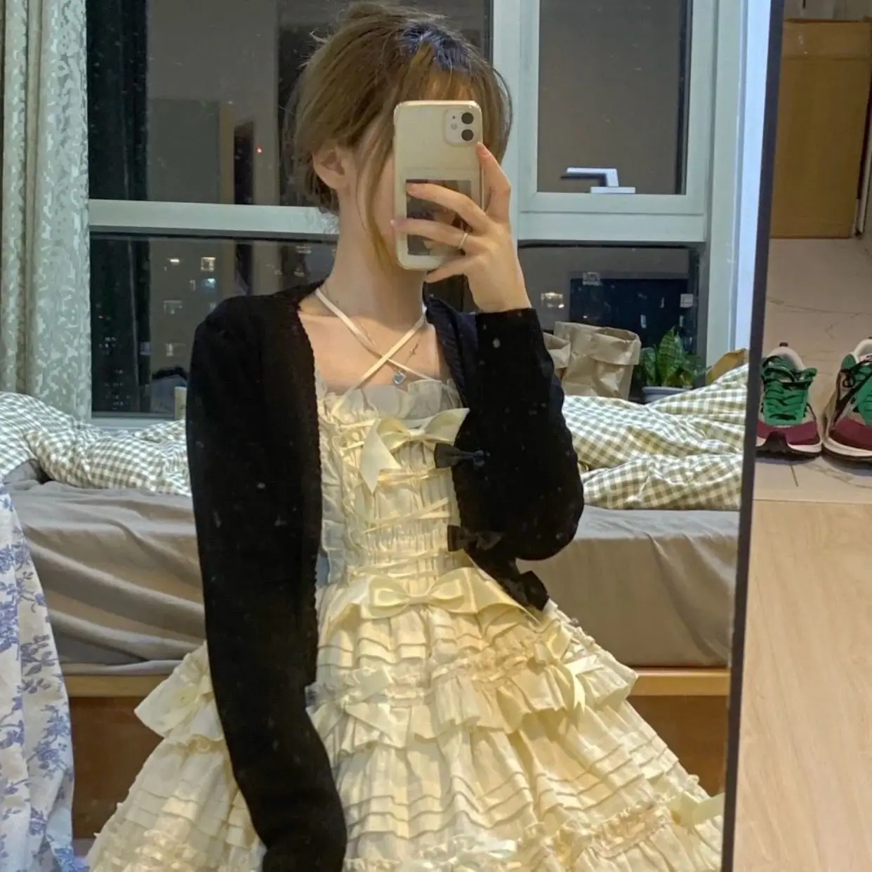 

Женский вязаный кардиган V-Ne с узлом, осень-зима, новинка Sle Ci Walk, подходит, длина девять светов