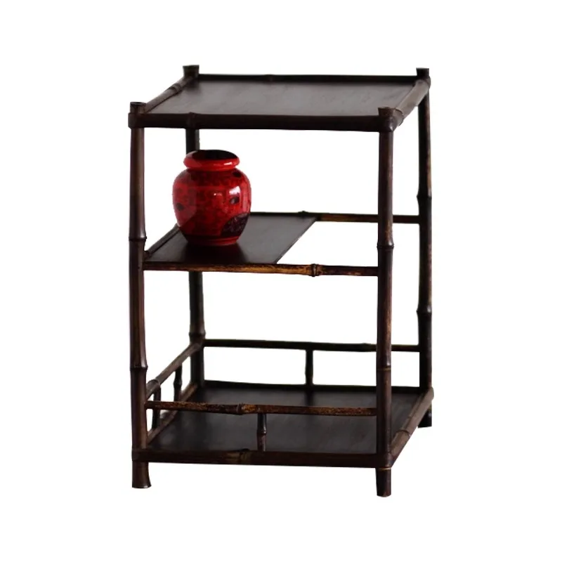 Purple bamboo, bamboo tabletop, tea rack, tea ceremony, bogu rack, purely handmade