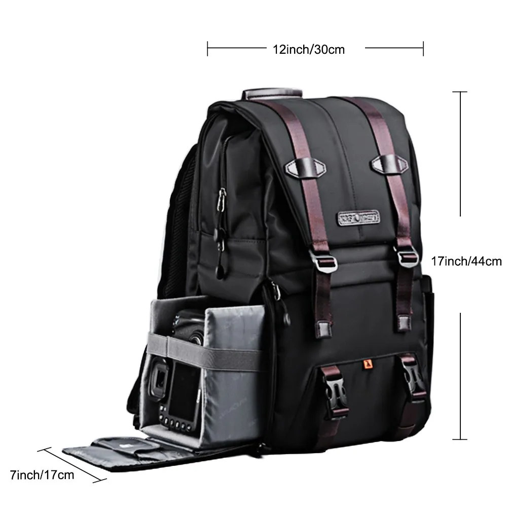 Mochila para cámara de fotografía, bolsa de almacenamiento con apertura lateral disponible para portátil de 15,6 pulgadas con cubierta a prueba de lluvia, trípode, correas de captura para SLR