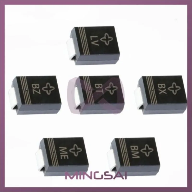 50Pcs SMD TVS Diodes SMBJ200A SMBJ200CA SMBJ220CA SMBJ220A SMBJ160A SMBJ160CA SMBJ100A SMBJ100CA SMBJ 600W 5V-440V SMB