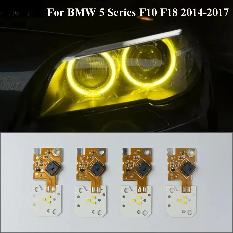 Angel Eyes DRL Boards For 2014-2017 BMW F10 F11 F18 5 Series Yellow LED Headlight Modules Chip Daytime Running Lights 7343876