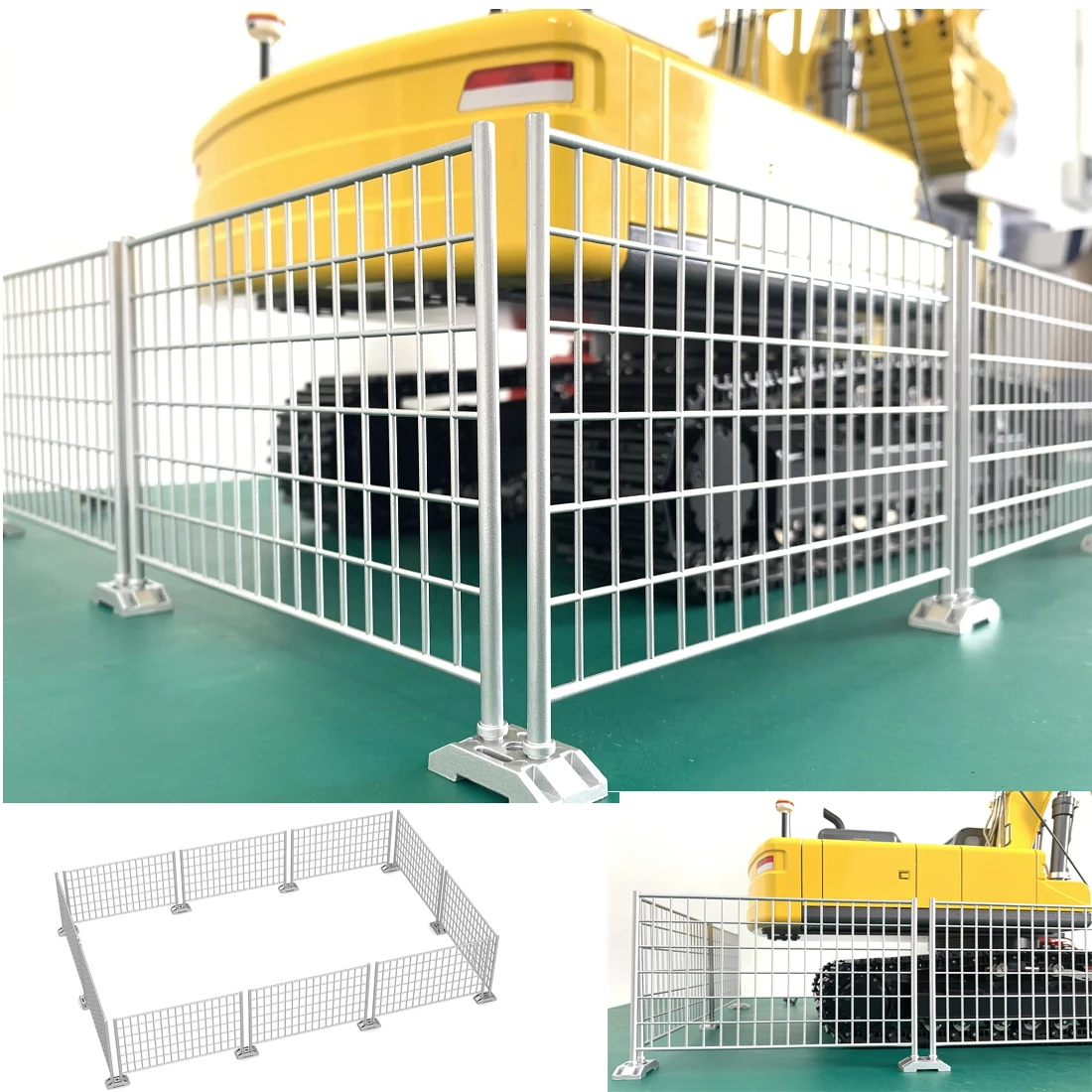 RC Mechanical Model Scene Metal Fence Suitable for RC Excavator Dump Truck Loader Bulldozer Engineering Model Decorative Fence