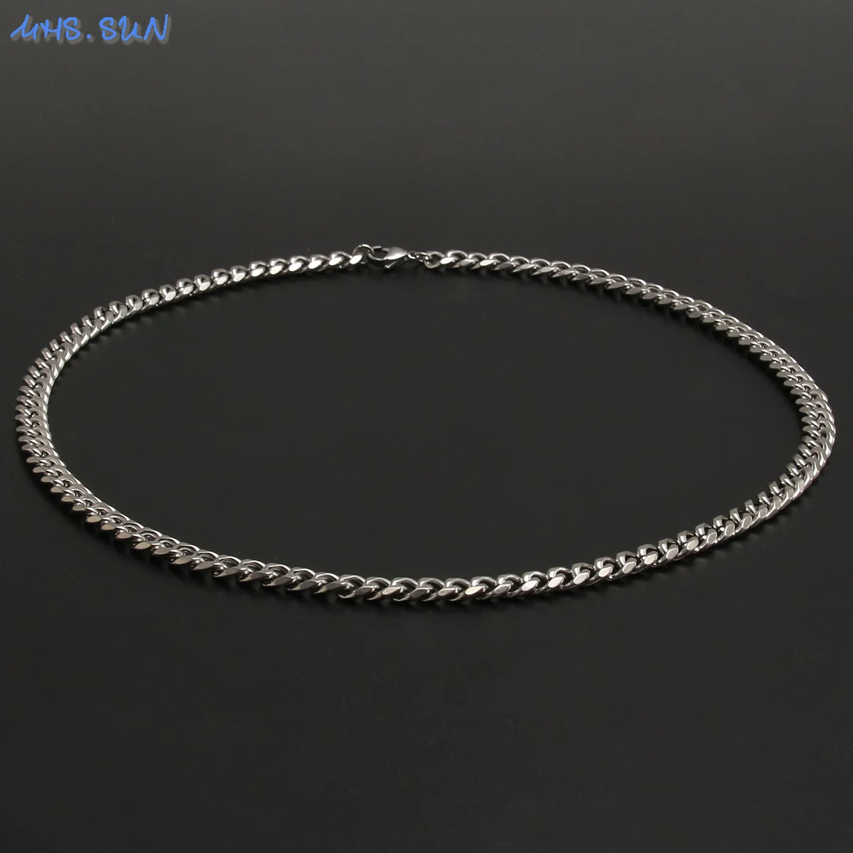 SUNSLL Cuban Chain Necklaces Basic Vintage Stainless Steel Silver Color 4/5/7/8MM Various Length Choker For Men Women Jewelry