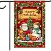 Christmas Garden Flag 12x18 Double Sided Santa Snowman Reindeer Outdoor llz