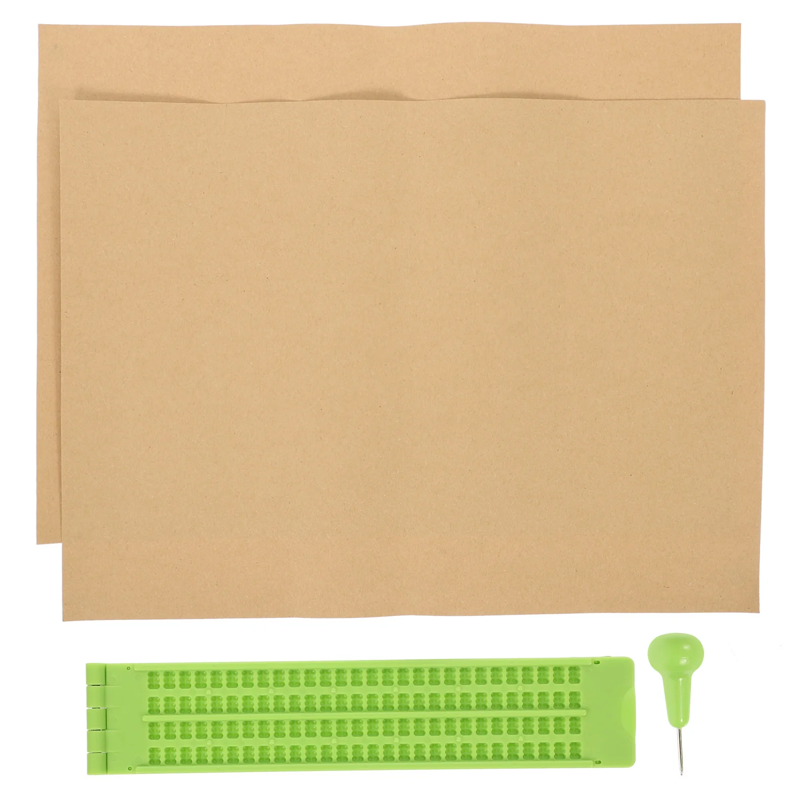 

27 Lines Braille Writing Board Stylus 2 Sheets Blind People Portable Braille Writing And Stylus Kit Durability