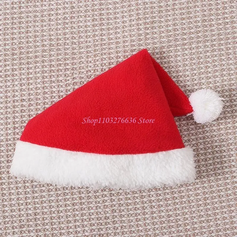 

R6FD Baby Christmas Long Sleeve Dress and Hat for Festival Christmas Santa Theme Costume Holiday Celebrating Seasonal Outfit