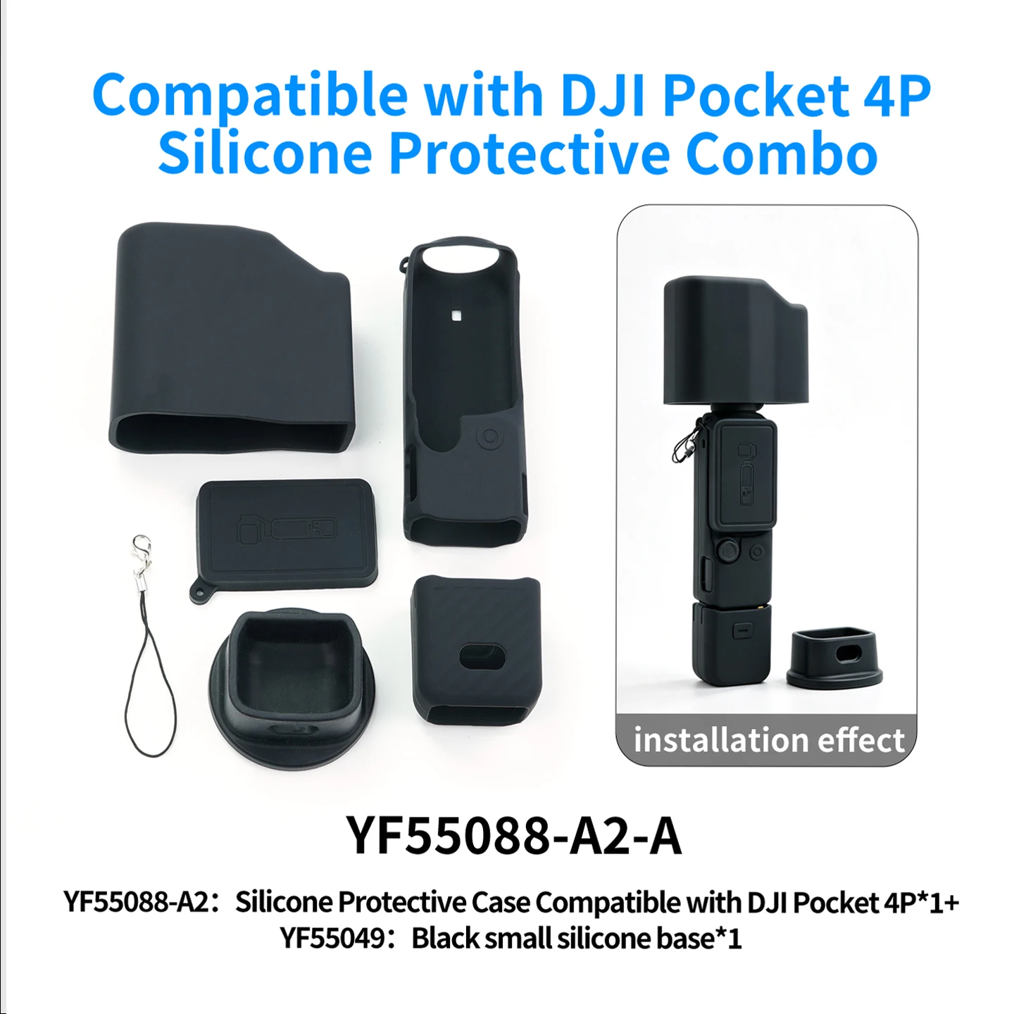 Für DJI Pocket 4Pro Silikon-Schutzhülle, kratzfest, stoßdämpfend, keine Tasteninterferenz, Gimbal-Kamera-Schutzfolie – Detail 16