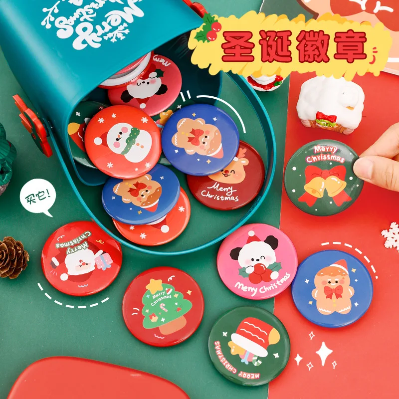 3pcs Cartoon Christmas Badge Children's Christmas Reward Badge Small Gift Cute Brooch Backpack Pins