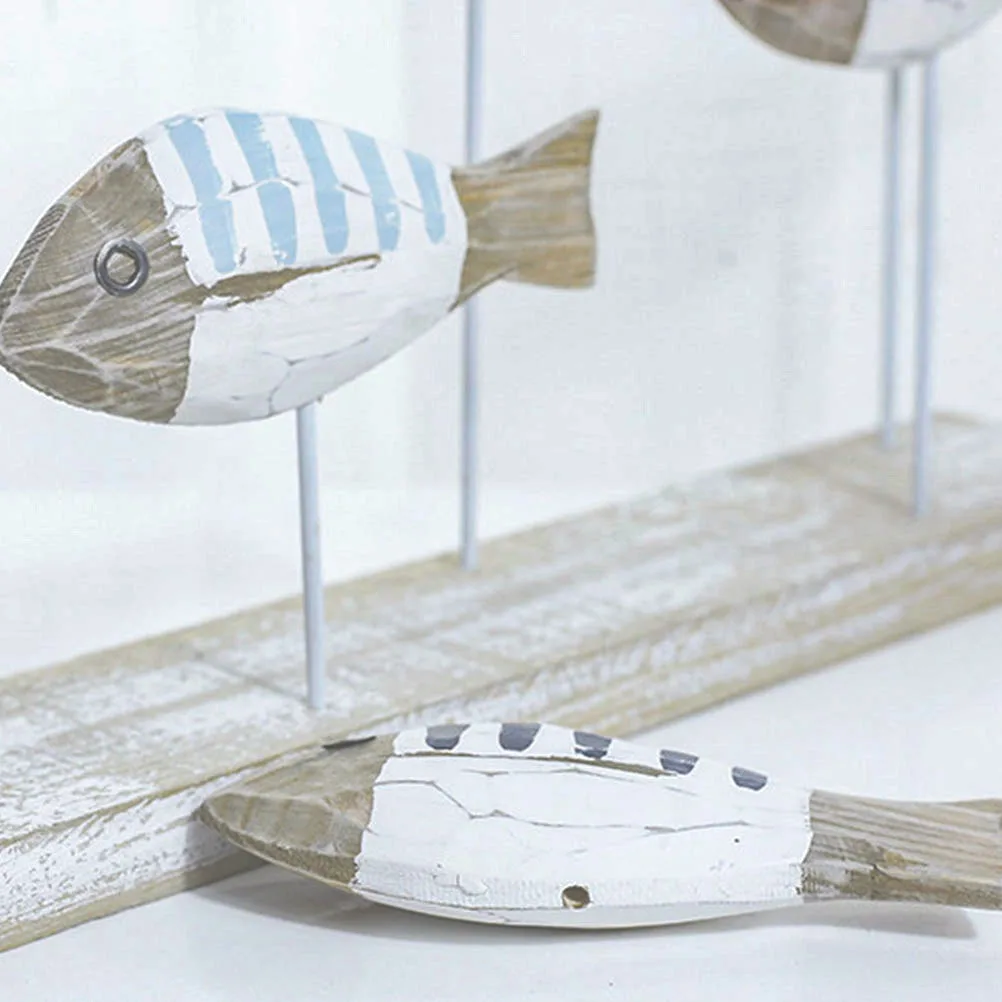 

Wooden Fish Decor Realistic Home Office Decoration Mediterranean Style nament Mediterranean Style Craft Gift