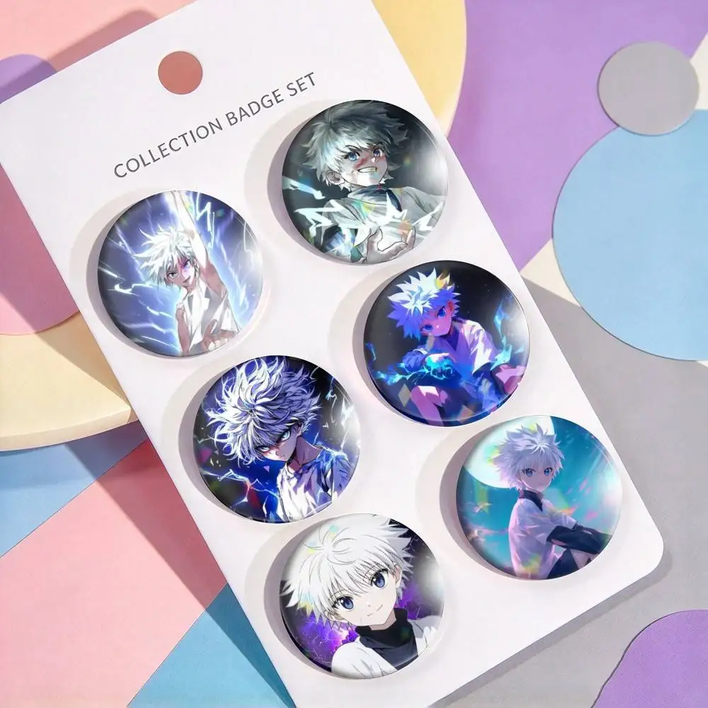 Killua Zoldyck Hunter  25 32 44 58 75mm Badges Personalized Round Brooches Pins Accessory Gift