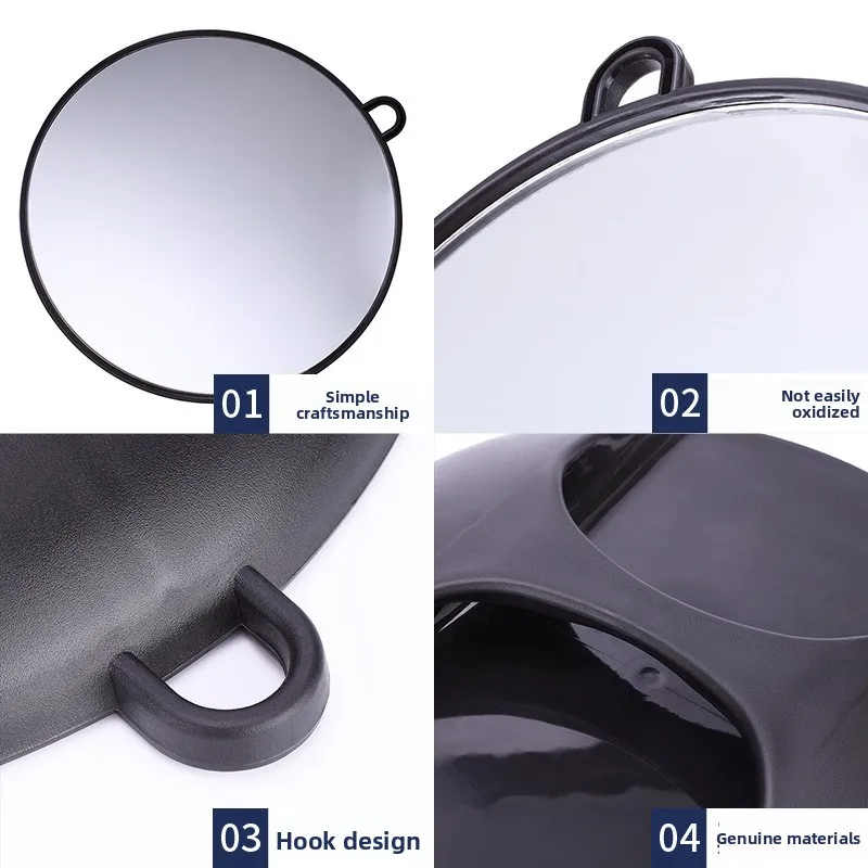 Espelho de maquiagem de plástico elegante HD alça redonda gancho espelho salão de beleza para casa