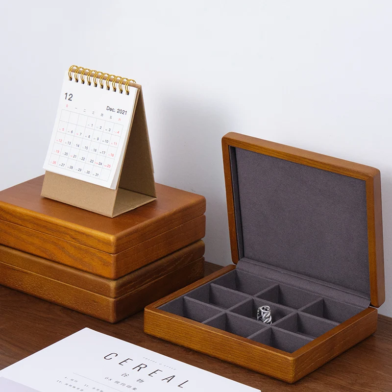 MISHITU Solid Wood Jewelry Storage Box with Cover Organizer for Ring Necklace Bracelet Jewelry Storage Display Organizer Case