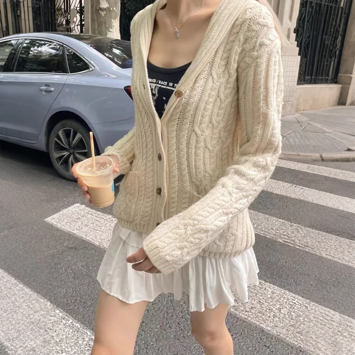 2025 Autunno e inverno casual semplice abbottonatura camicia a maniche lunghe giacca di lana abbigliamento da donna