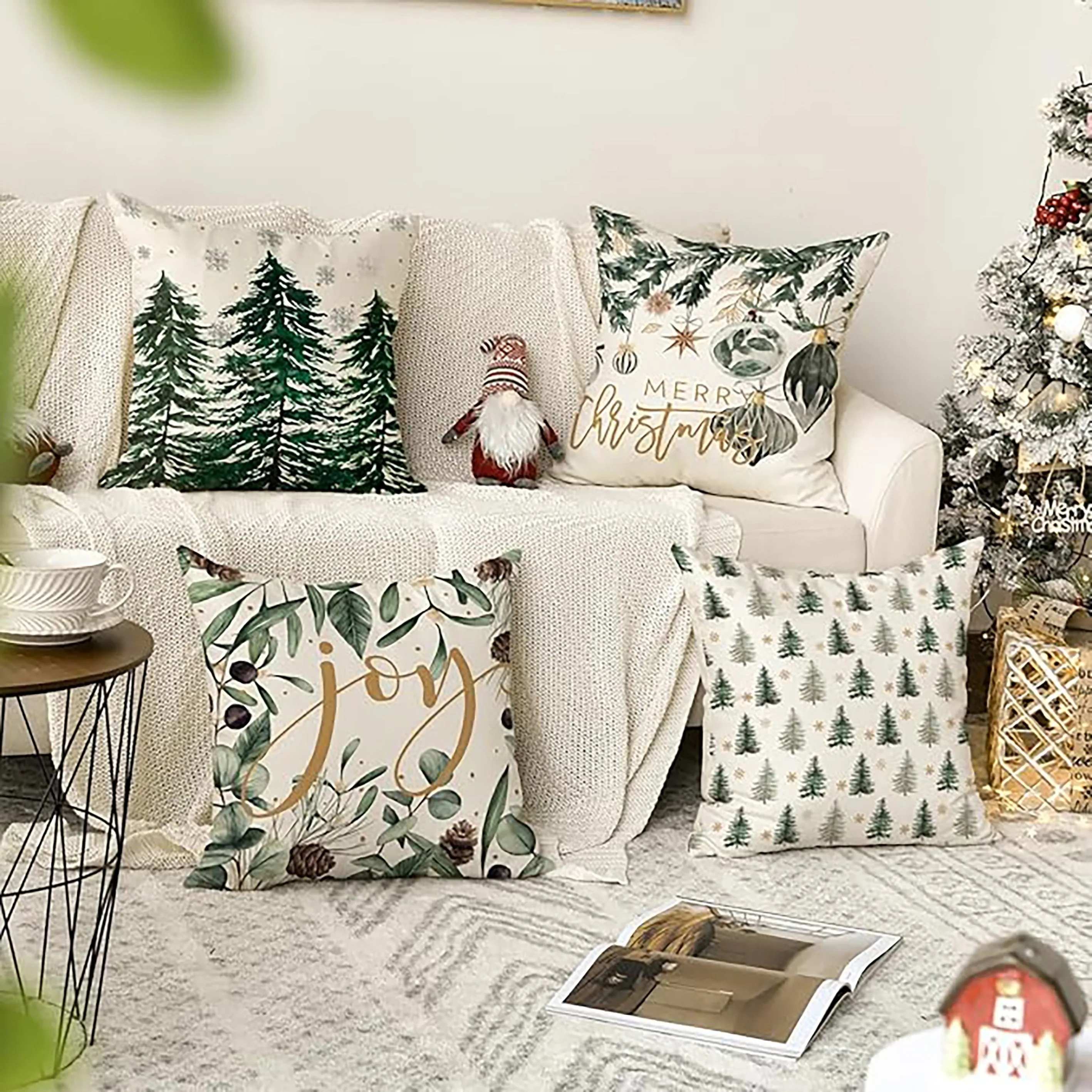 

Christmas Pillow Covers Xmas Tree Bed Sofa Decorative Winter Plush Pillowcase Cushion Cover Christmas Decoration Pillow Cases
