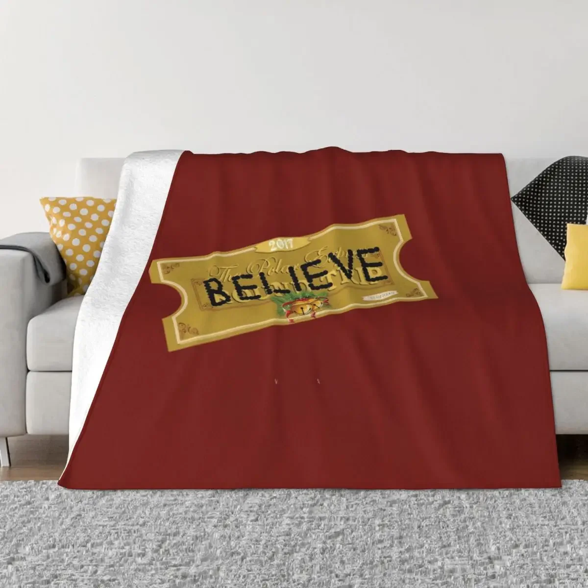 Believe Polar Express Santa Ticket \t \t Throw Blanket Luxury Throw Warm Single Cute Blankets