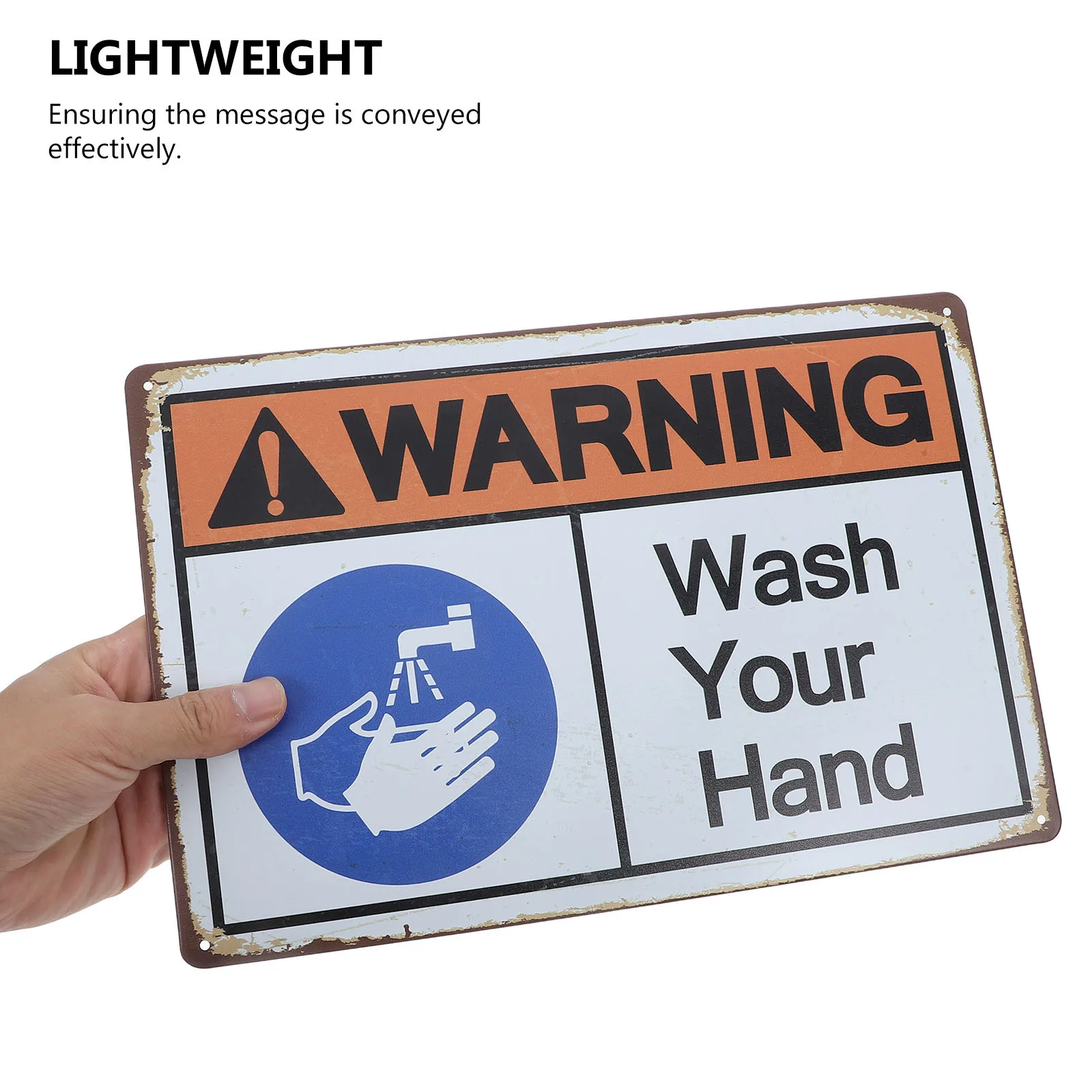 Wash Hands Sign Iron Warning Sign For Public Restroom Handwashing Reminder Sticker Durable Wash Hands Signs For Business Safety