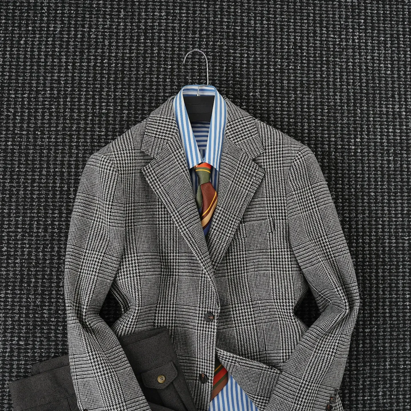 Queen haute couture 70% wool flat-neck suit men's gentleman vintage blazer