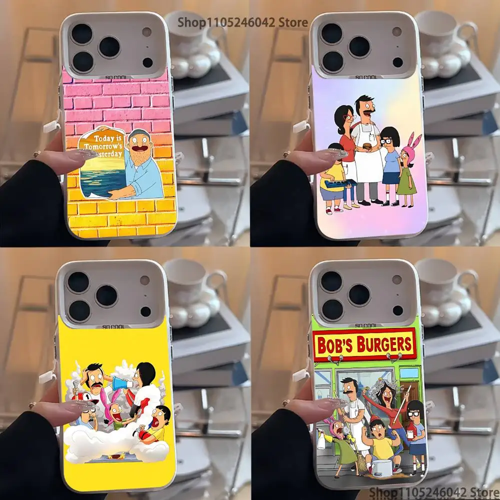 Anime B-Bobs B-Burgers White Matte Shockproof CoverPhone Case For iPhone 17,16,15,14,13,12,11,Pro,XS,Max,Plus,Mini,SE4,E