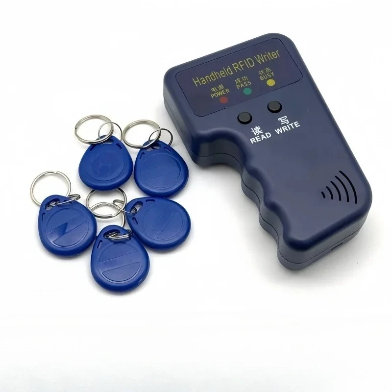 Handheld 125KHz RFID Duplicator Card Reader EM4100 Copier Writer Video Programmer T5577 Rewritable ID Keyfobs EM4305 Tags Card
